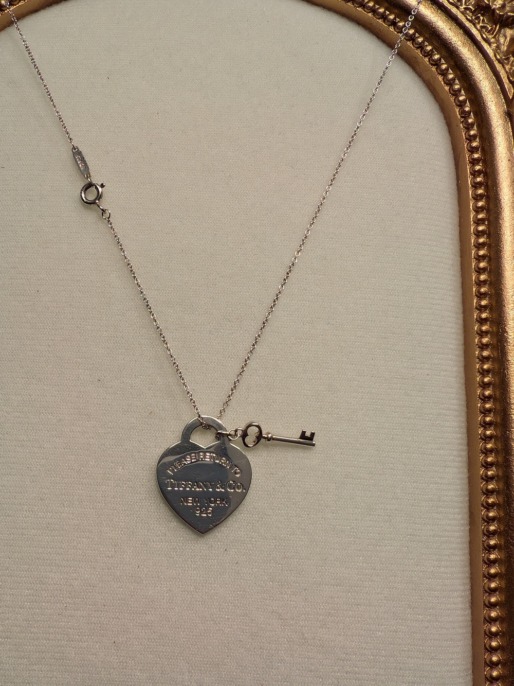 Tiffany & Co. Heart Tag and Key Pendant Necklace - Silver